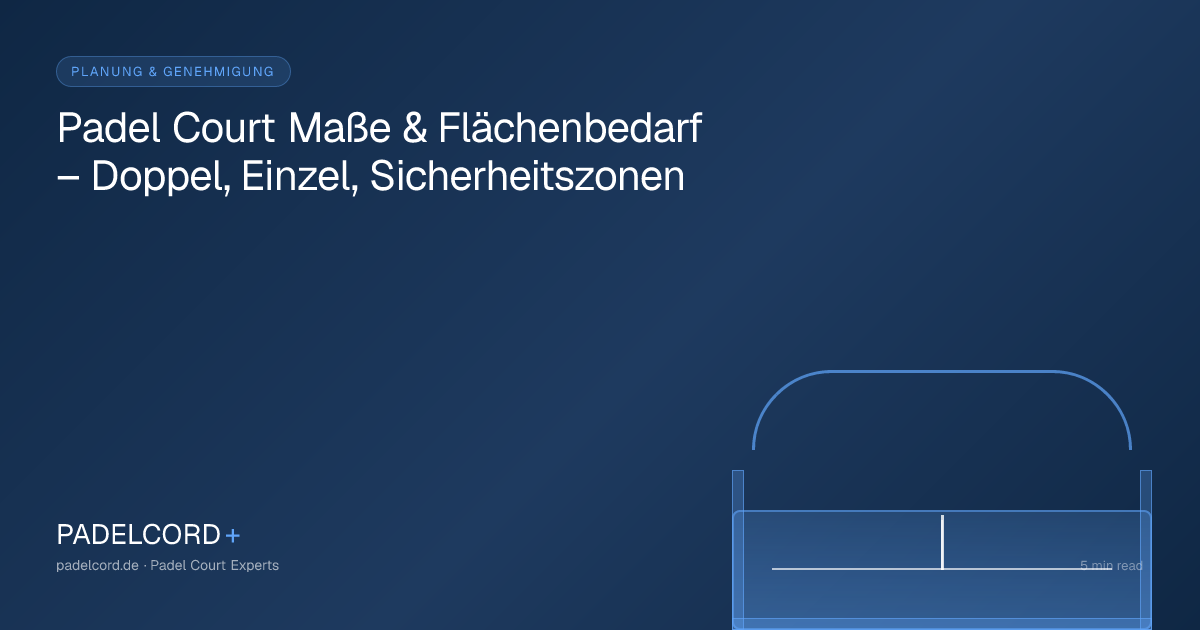 Padel Court Maße & Flächenbedarf – Doppel, Einzel, Sicherheitszonen – PADELCORD+ padel court guide